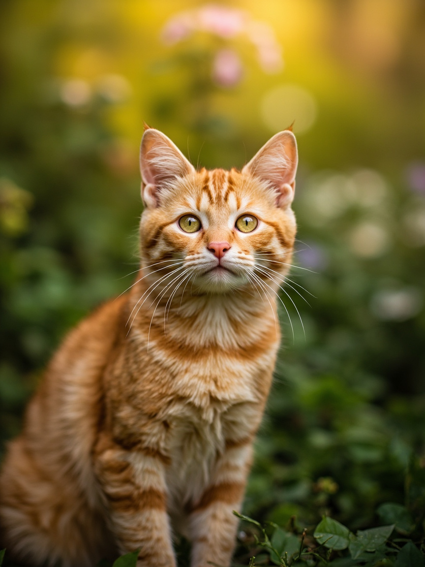 Cat portrait in garden